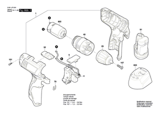 BOSCH Getriebekasten | Ersatzteile f�r GSB 10,8-2-LI, GSB 14,4-2-LI - 2609199397