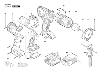 BOSCH Zusatzhandgriff | Ersatzteile f�r GSR 18 VE-2-LI, GSB 14,4 VE-2-LI - 2609199662