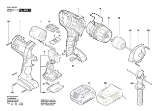 BOSCH Getriebekasten | Ersatzteile fr GSR 14,4 VE-2-LI, GSR 18 VE-2-LI - 2609199674