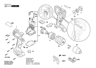 BOSCH Bohrhalter | Ersatzteile fr GSR 10,8V-EC TE, GSR 10,8V-EC HX - 2609199748