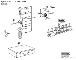 BOSCH Typschild | Ersatzteile f�r UBH 3/20 SE | 160111A3H3