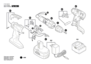 BOSCH Batteriehalter | Ersatzteile für 1001, 1002 - 2610Z00347