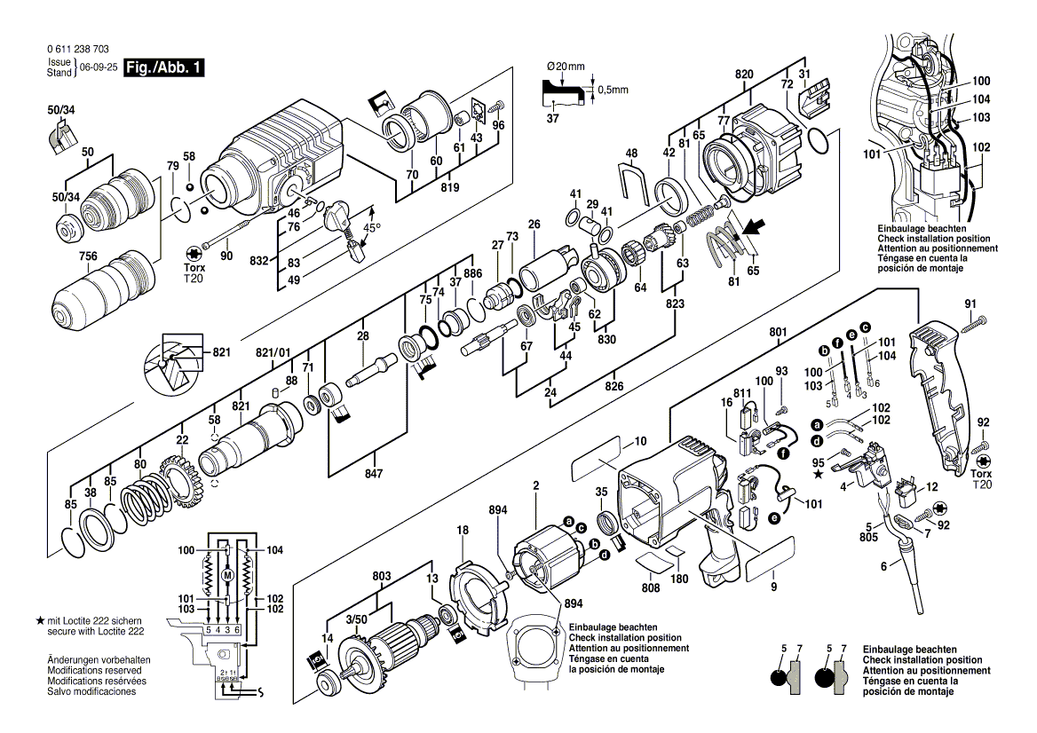 Antriebslagerschild Ersatzteile für Bosch Typ GBH2-24DFR Artikelnr.