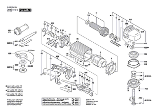 BOSCH Motorgeh�use GR.810 | Ersatzteile f�r Hf-Winkelschleifer - 3605108161