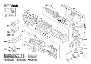 BOSCH Ersatzteilgruppe | Ersatzteile f�r Flachkopfwinkelschleifer, HWS 85/180 - 3607030467