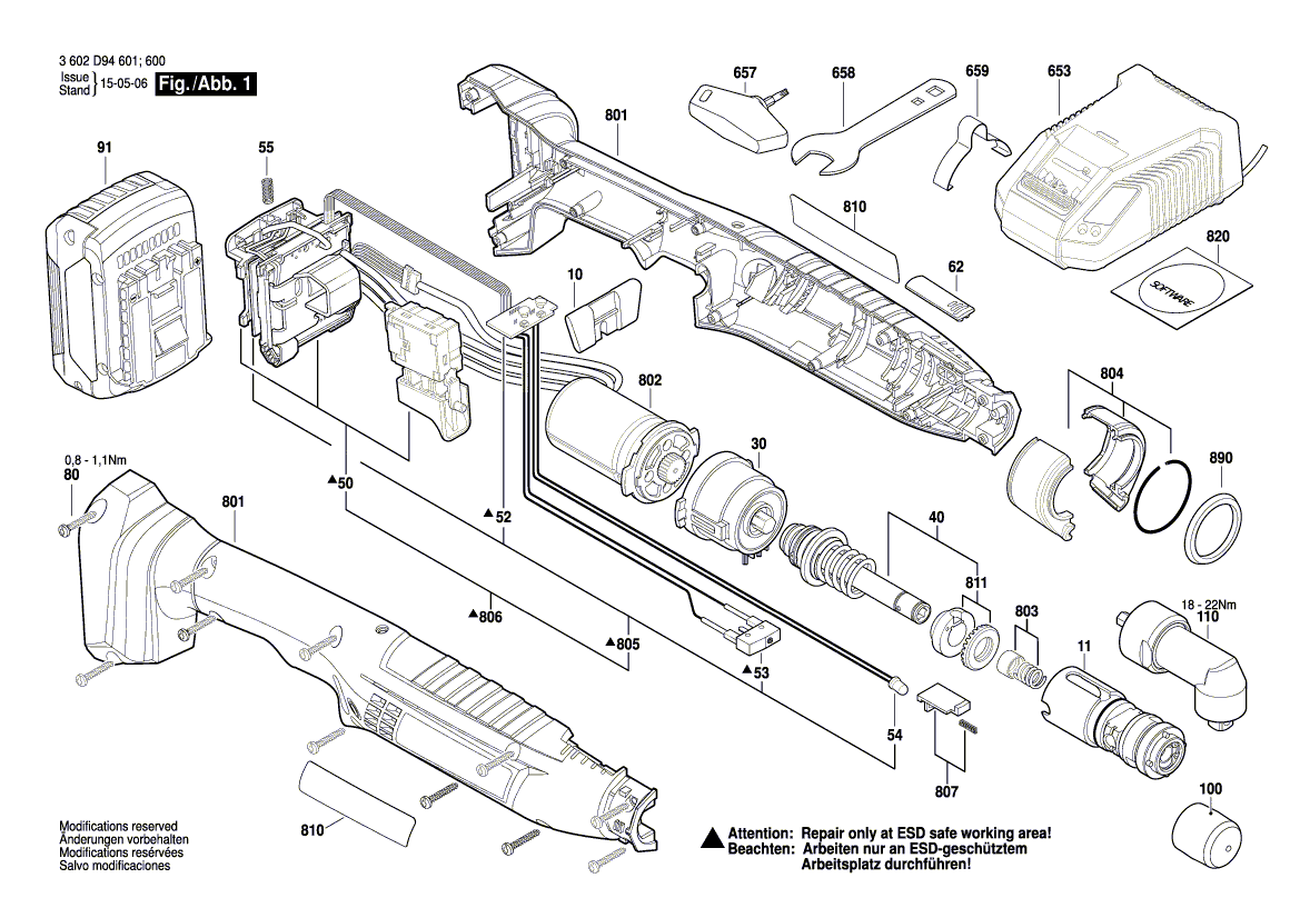 BOSCH Antriebselektronik Ersatzteile f r ANGLE EXACT ION 15 500 3607031761