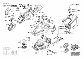 BOSCH Motorhaube | Ersatzteile für AdvancedRotak 36-750 | F016L90017