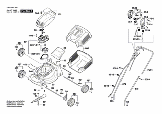 BOSCH Motorhaube | Ersatzteile f�r ROTAK 320, ROTAK 1000...