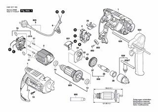 BOSCH Bohrfutterschlssel SG2 | Ersatzteile fr GSB 13 RE | 2607950007