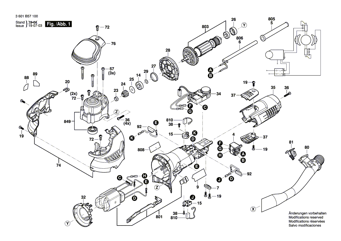 BOSCH Kulissenführung Ersatzteile für GET 75150 3601B57160