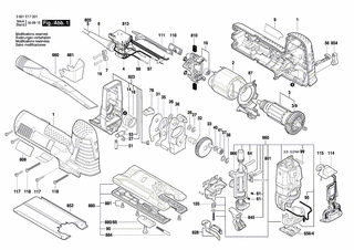 BOSCH Arbeitsplatte | Ersatzteile für GST 160 CE | 2601099900