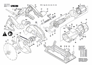 BOSCH Einstellhebel | Ersatzteile für GKS 67 | 1619P06245