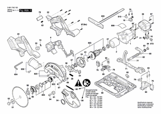 BOSCH Klebeschild | Ersatzteile für GKS 18V-57 G | 2601115537