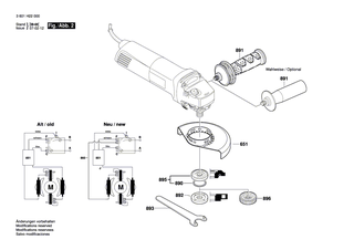 BOSCH Schleifspindel | Ersatzteile für GWS 11-125 CI | 1607000D6A