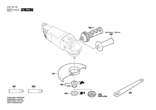 BOSCH Typschild | Ersatzteile f�r GWS 22-180 H | 160111A3H3