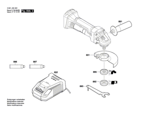 BOSCH Druckknopf | Ersatzteile für GWS 18 V-LI | 1619P02873