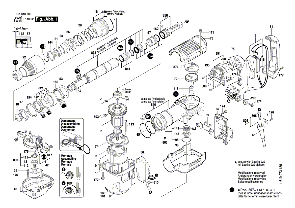 Motor Anker Rotor Ersatzteil für Bosch GSH 5 CE 3 611 C21 0H0 3 611 C21 0L0 