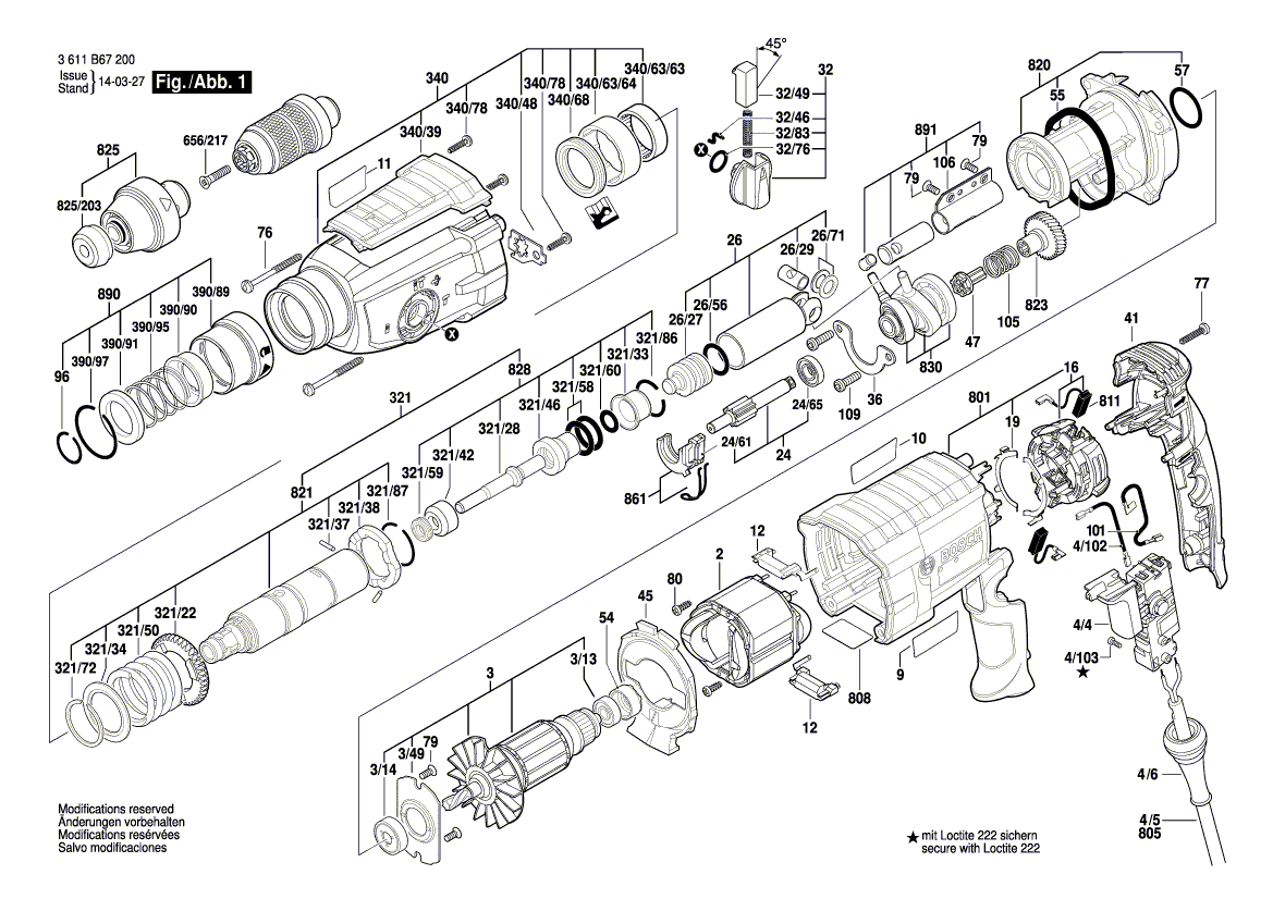 BOSCH GBH 2-28 DFV - 3611B67200