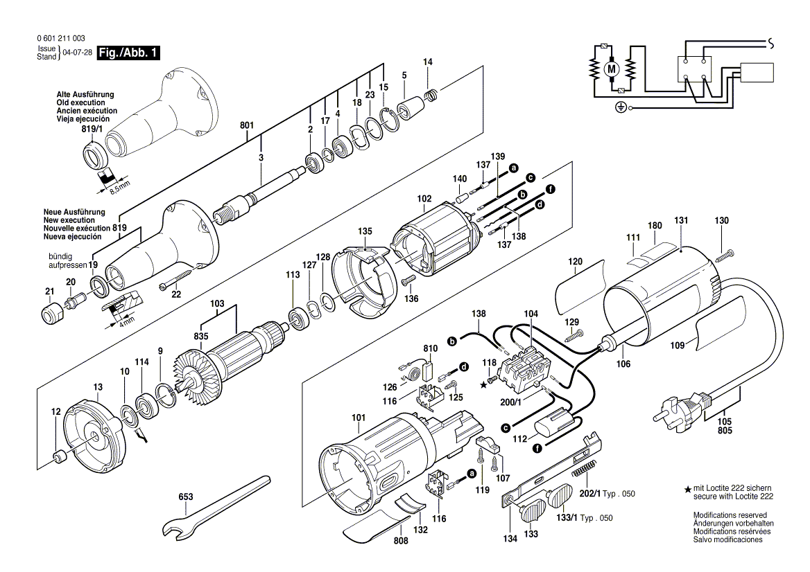 BOSCH Geradschleifer - 0601211003