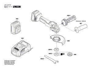 BOSCH Getriebeeinheit | Ersatzteile für GWS 18V-100 C | 1607000CA8