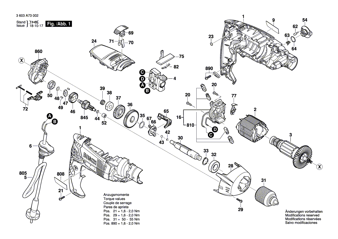 BOSCH PSB 850-2 RE - 3603A73002