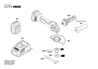 BOSCH Druckknopf | Ersatzteile f�r GWS 18V-45PC | 1607000V41