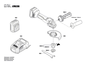 BOSCH Deckel | Ersatzteile f�r GWS18V-45PC | 16055002BV