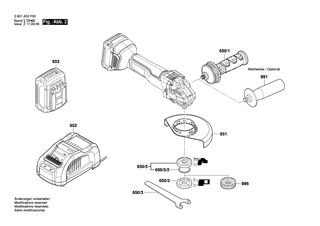 BOSCH Umlenkhebel | Ersatzteile für GWS 18V-45PSC | 1600A00R9L