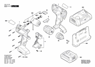 BOSCH Verstellhebel | Ersatzteile für GSR 18V-21 | 2609101484