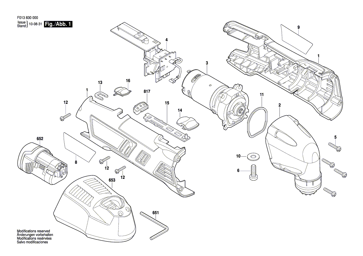 BOSCH Elektromotor | Ersatzteile für 8300 - F013830077 | 2610011184 