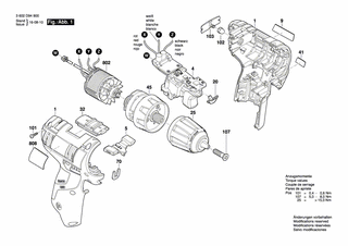 BOSCH Umschalthebel | Ersatzteile für GSR 10,8V-EC | 2609101213