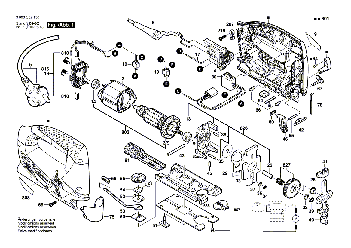 BOSCH Abdeckhaube | Ersatzteile für PST 800 PE - 3603C52150 