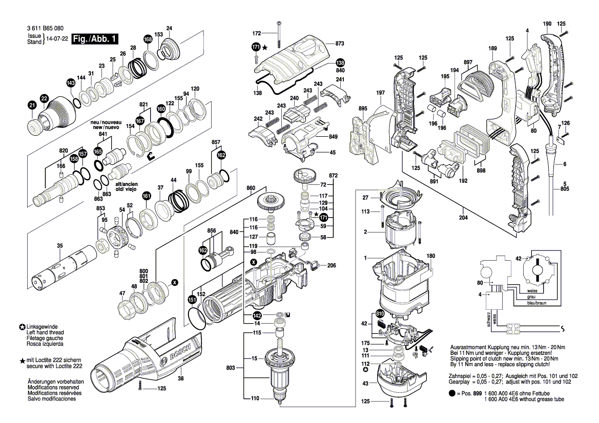 BOSCH Dichtring | Ersatzteile für GBH 8-45 DV - 3611B65050 