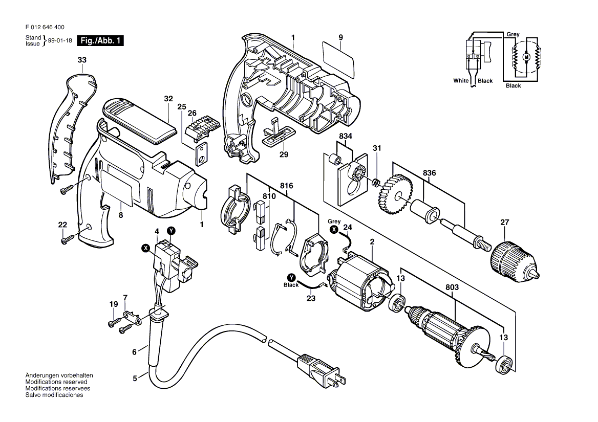 BOSCH Bürstenplatte | Ersatzteile für 6464 TYPE 1 - F012646400