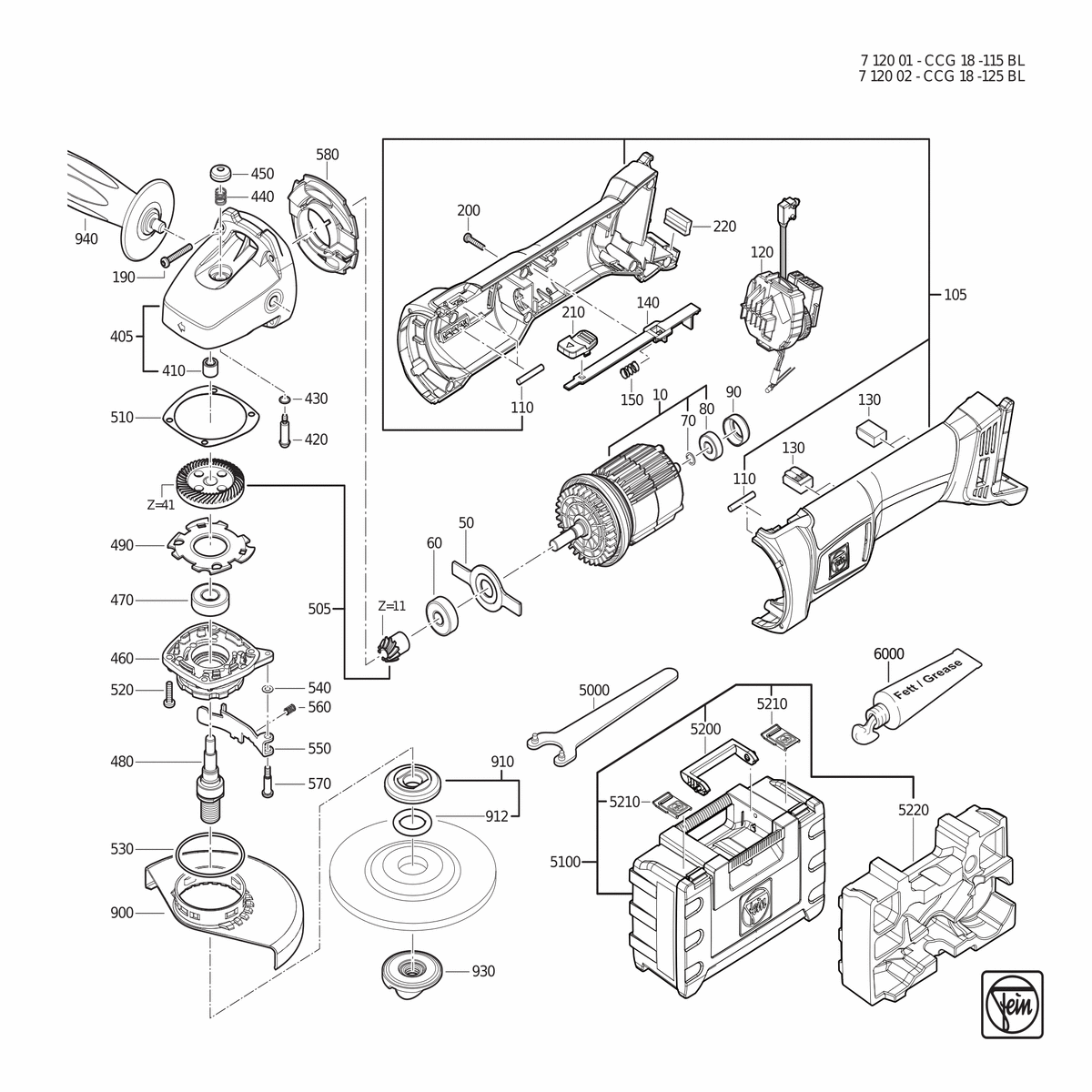 FEIN CCG 18-115 BL (18V) - 71200100940