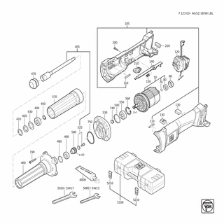 FEIN Welle Set m.Schraube/Screw | Ersatzteile für AGSZ 18-90 LBL (18V) | 33406357010