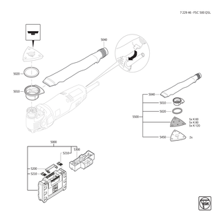FEIN Kabel mit Stecker | Ersatzteile f�r FSC 500 QSL (50/60Hz, 220/230V) | 30707343017