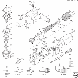 FEIN Druckknopf | Ersatzteile für WPO 12-27 E (60Hz, 220V) | 32805185002