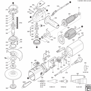 FEIN Stator | Ersatzteile für WSS 12-125 (60Hz, 220V) | 51273001231