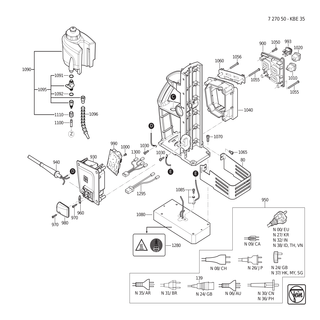 FEIN Motorgehäuse | Ersatzteile für KBE 35 (50/60Hz, 220/230V) | 31901174000