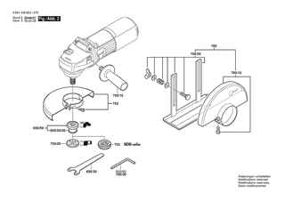 BOSCH Zusatzhandgriff | Ersatzteile fr GWS 9-125 C | 1619P16111
