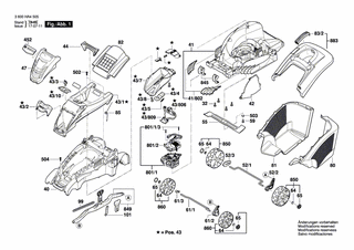 BOSCH Abdeckblende | Ersatzteile für Rotak 43 LI | F016104304