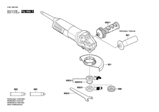 BOSCH Zusatzhandgriff | Ersatzteile fr GWS 9-115 | 1619P16111