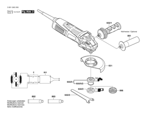 BOSCH Zusatzhandgriff | Ersatzteile f�r GWS 17-150 CI | 1619P16111