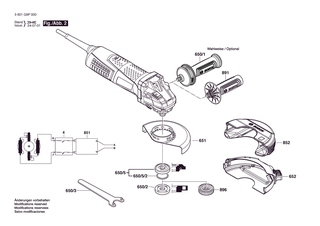 BOSCH Zusatzhandgriff | Ersatzteile fr GWS 19-125 CIE | 1619P16111