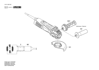 BOSCH Zusatzhandgriff | Ersatzteile f�r GWX 13-125 S | 1619P16111