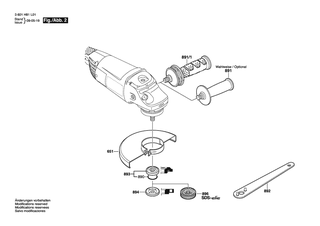 BOSCH Zusatzhandgriff | Ersatzteile fr GWS 22-230 H | 16020250A1