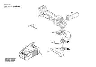 BOSCH Typschild | Ersatzteile f�r GWS 18V - LI bulk | 160111A7PS
