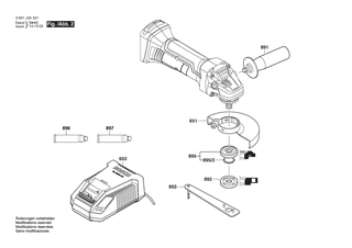 BOSCH Getriebeeinheit | Ersatzteile f�r GWS 18V - LI | 1619P16240