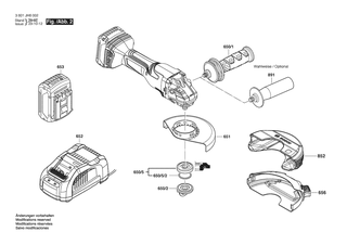 BOSCH Zusatzhandgriff | Ersatzteile f�r GWS 18V-15 C | 16020250A0